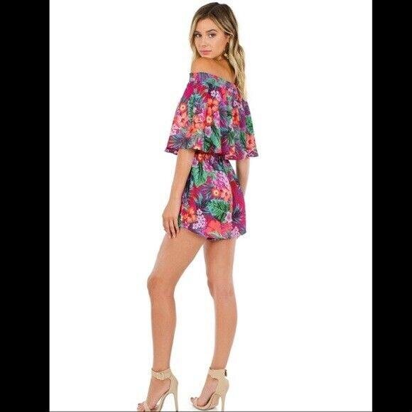 Show Me Your Mumu $148 Womens Small Multi Floral Print Rosarita Strapless Romper - Picture 5 of 15